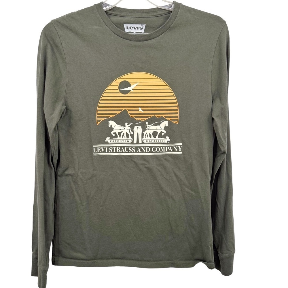 Levi's Classic Fit Long Sleeve Graphic Logo T-Shirt Crew Neck 100% Cotton Sz S
